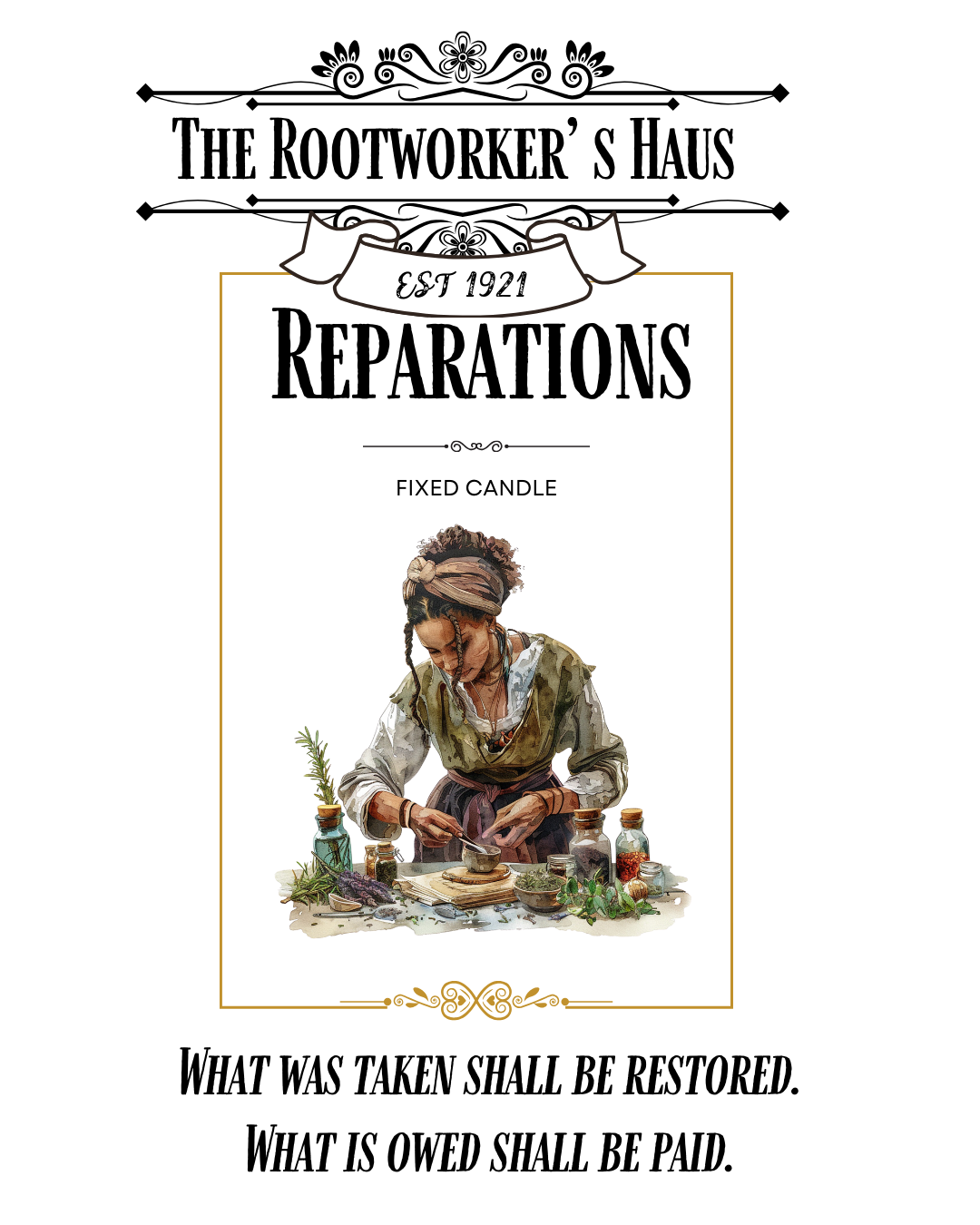 Reparations Candle– Attract Overdue Compensation & Financial Justice