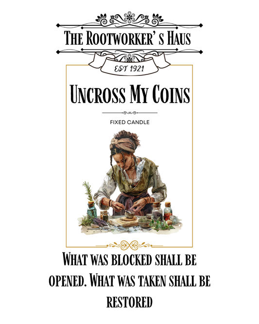 Uncross My Coins Candle – Removes Financial Crossings & Bad Luck