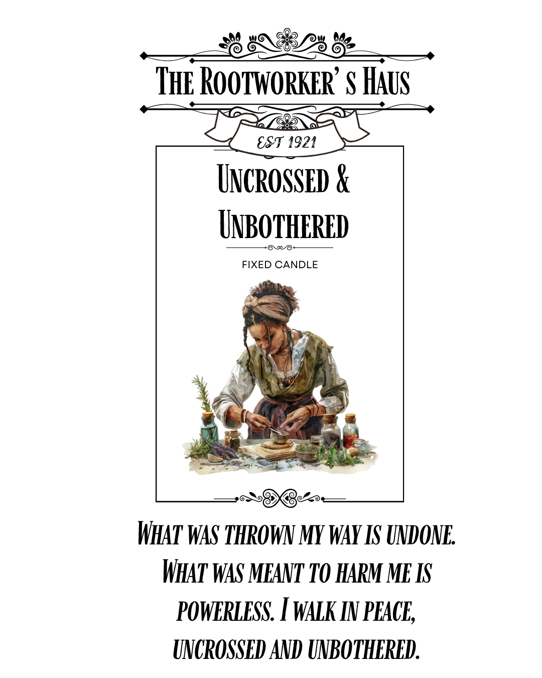 Uncrossed & Unbothered Candle– Remove Curses, Hexes & Crossed Luck