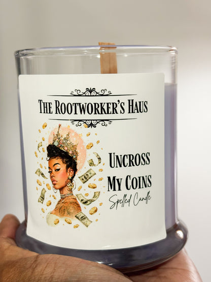 Uncross My Coins Candle – Removes Financial Crossings & Bad Luck (8oz)